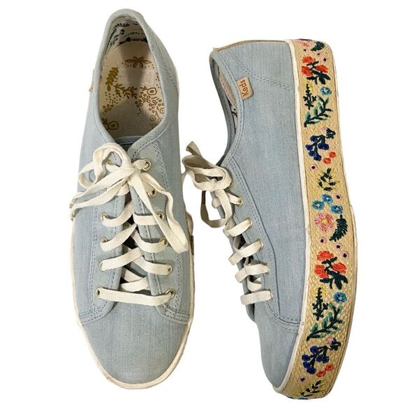 Keds x Rifle Paper Co. Rosalie Embroidered Triple Kick Sneakers in Size US 7 - Picture 3 of 15